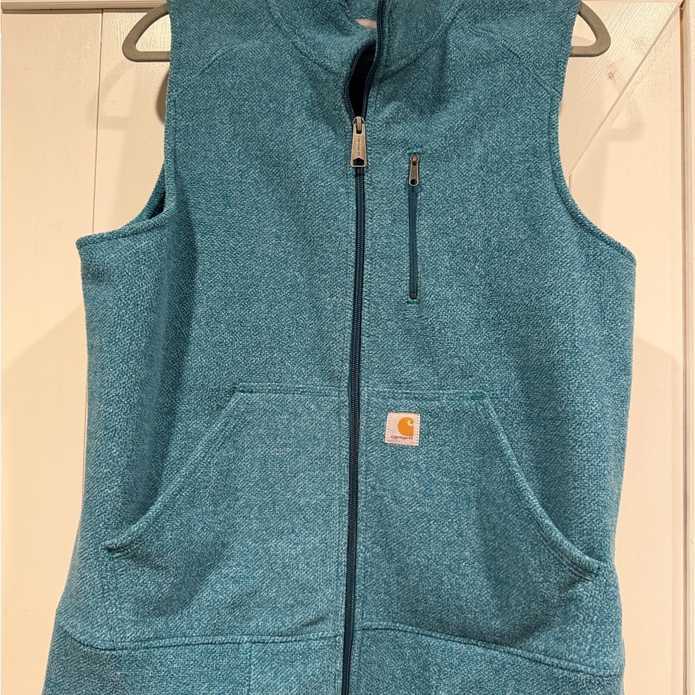 Carhartt Teal Zip-Up Vest NEW ! Great fit and amazing color size L